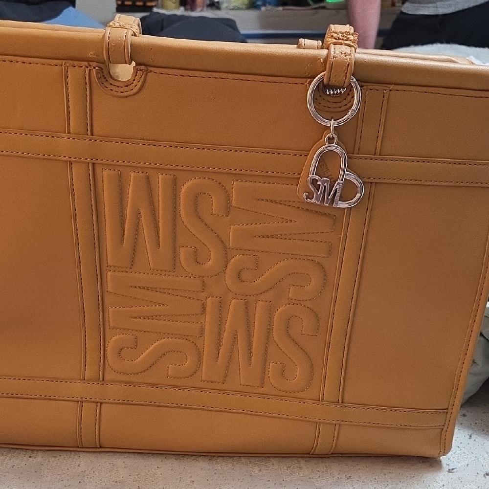 Steve Madden Mustard Tote with Heart Charm